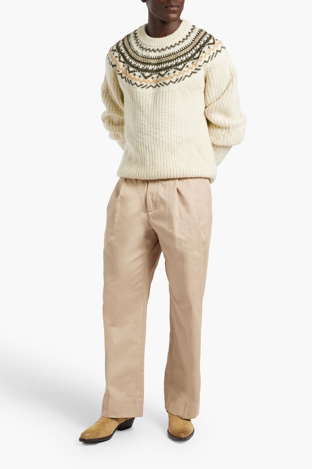 ISABEL MARANT Gillen Fair Isle ribbed wool-blend sweater