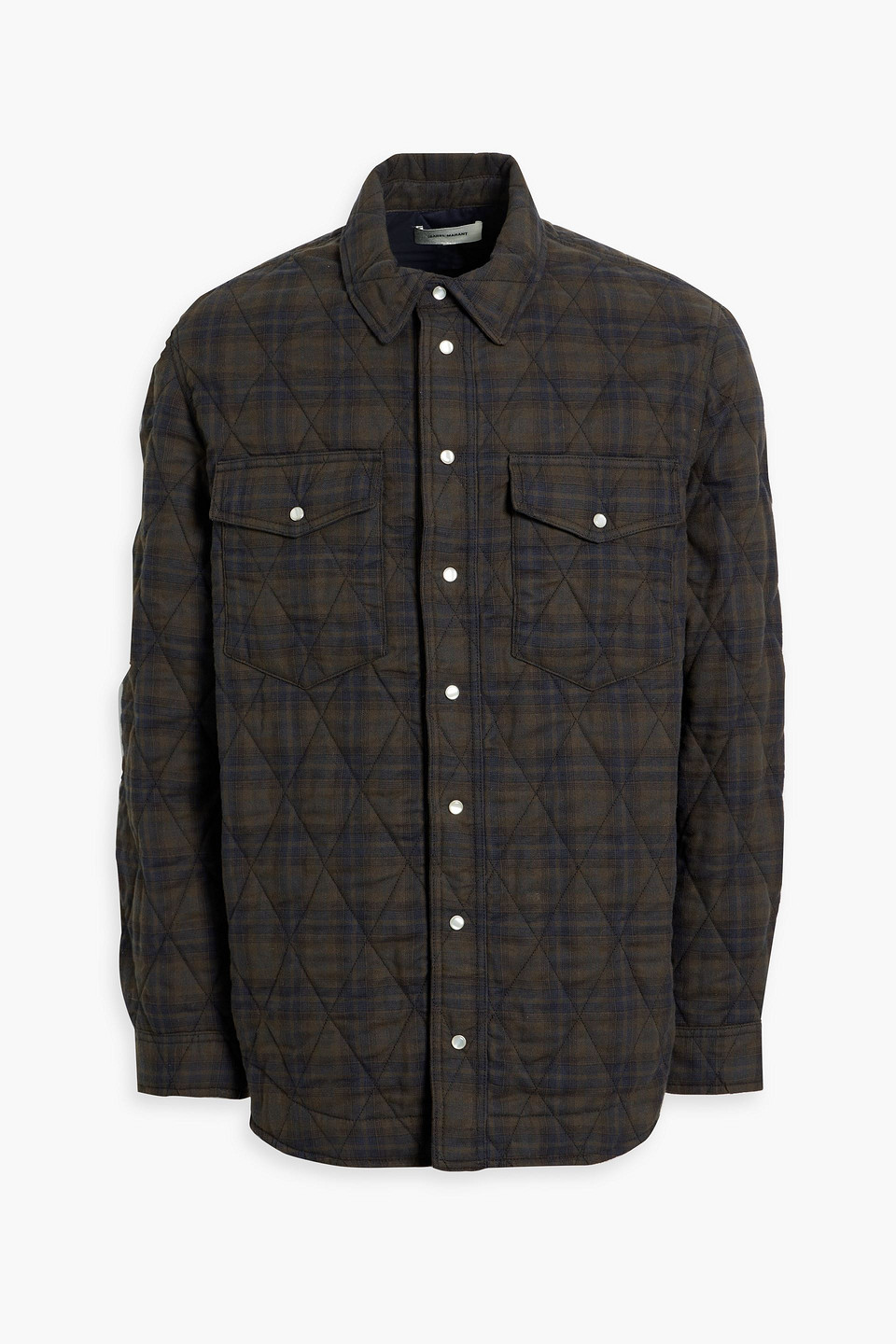 Isabel Marant Musy Quilted Checked Cotton-flannel Overshirt In Brown