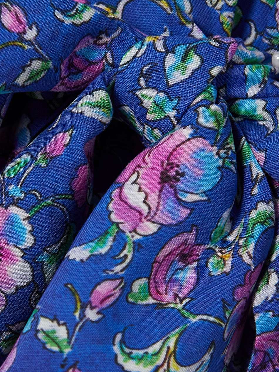 loretta belted embroidered floral-print woven maxi dress