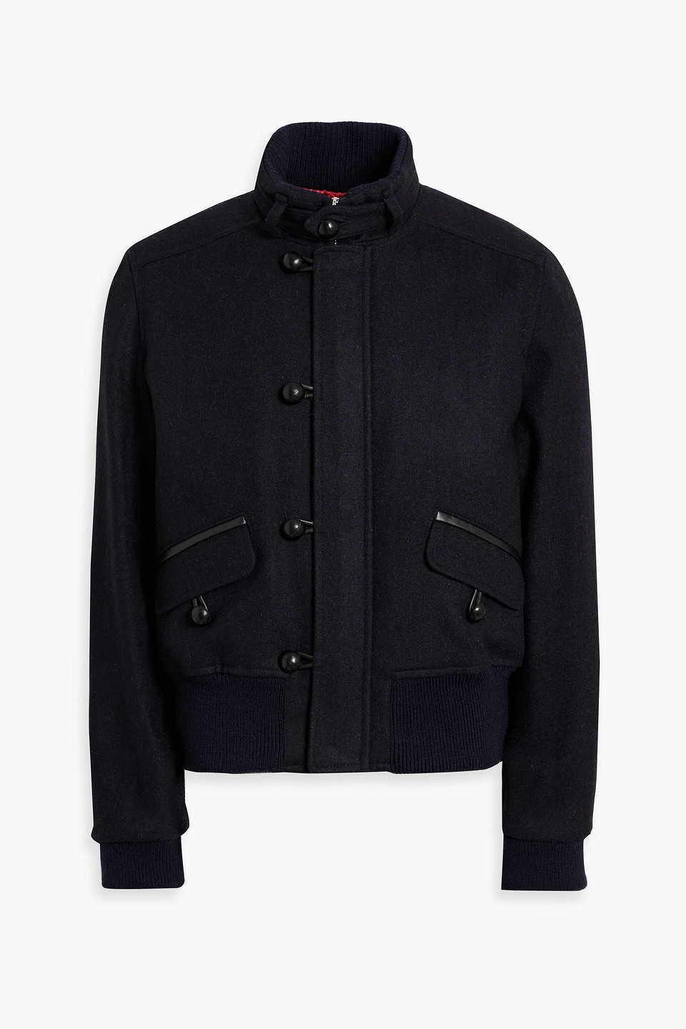 Peterson leather-trimmed wool-felt jacket