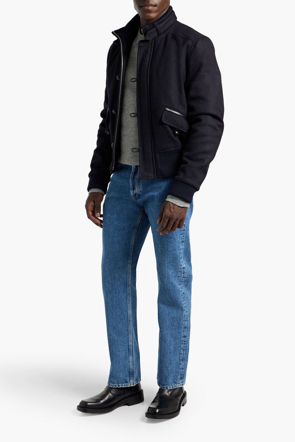 ISABEL MARANT Peterson leather-trimmed wool-felt jacket