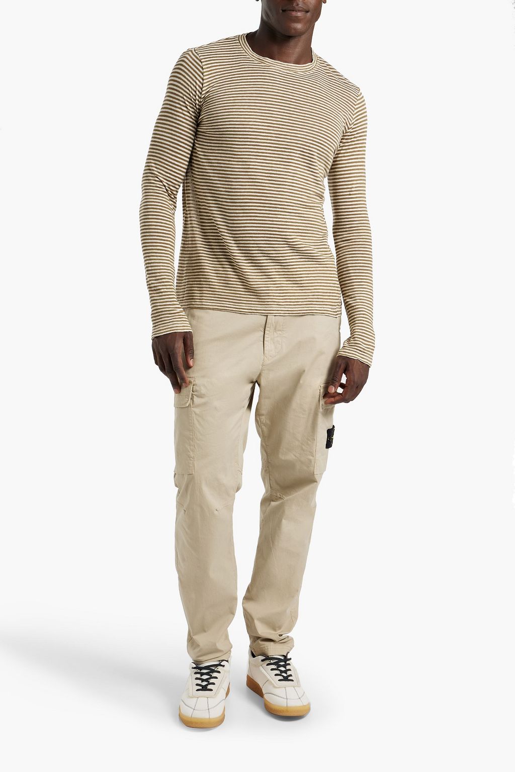 ISABEL MARANT Leighton striped cotton and linen-blend T-shirt