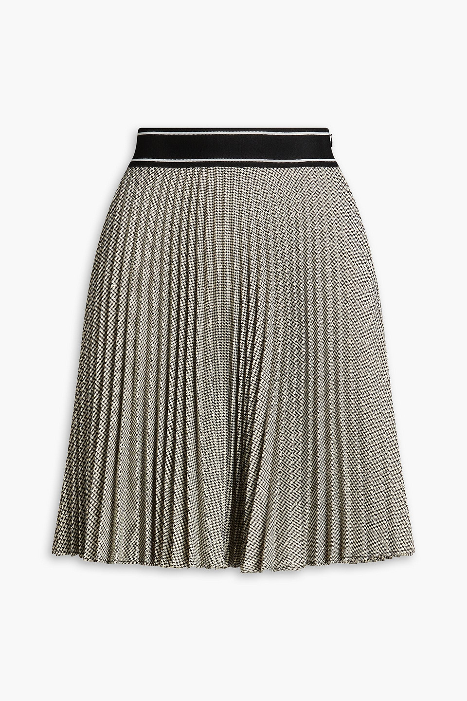 Sandro Hockney Crystal-embellished Pleated Jacquard Mini Skirt In Black