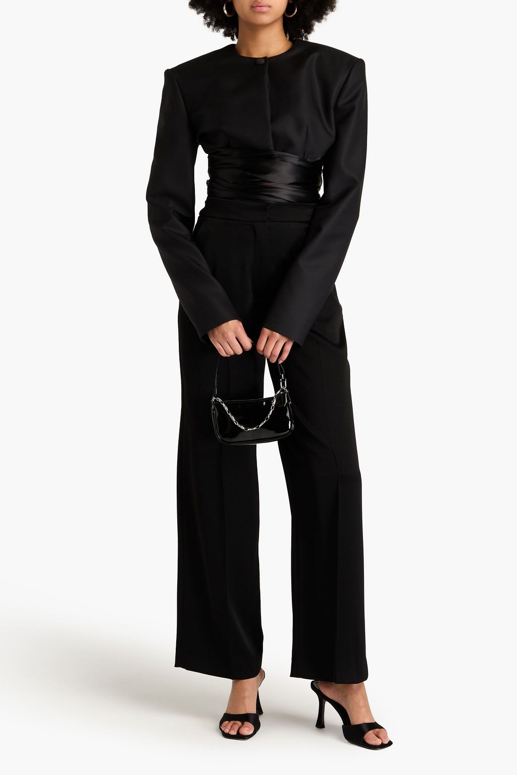 CLAUDIE PIERLOT Satin-crepe straight-leg pants