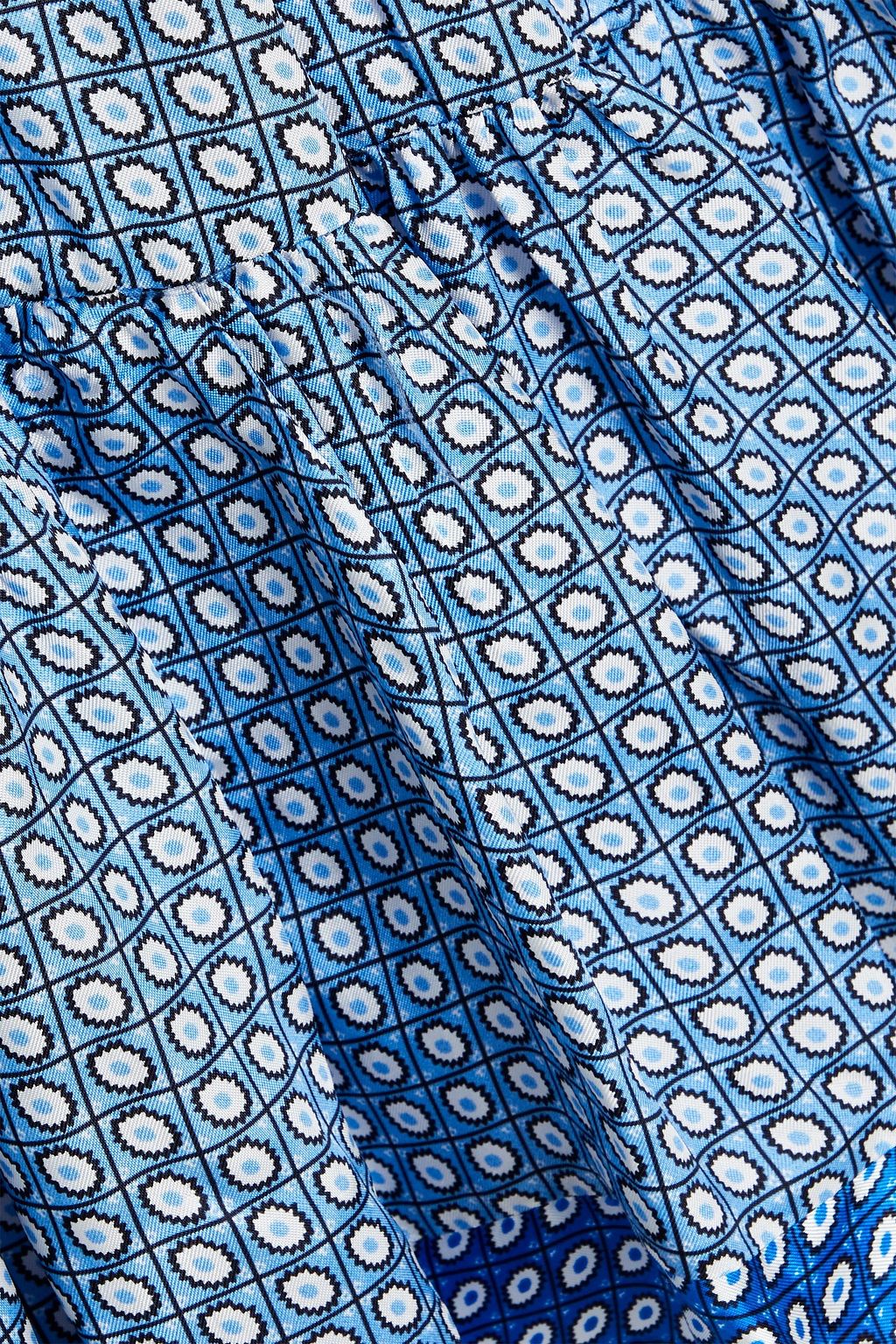 SANDRO Bedrucktes Minikleid aus glänzendem Twill mit Einsätzen