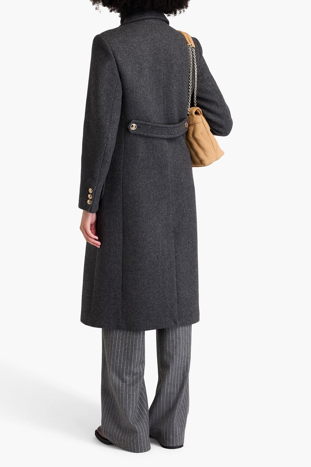 SANDRO Brushed wool-blend twill coat