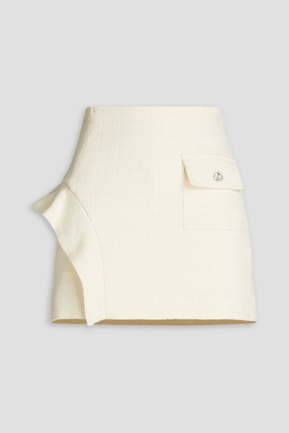 Sandro Ruffled Tweed Mini Skirt In Gold