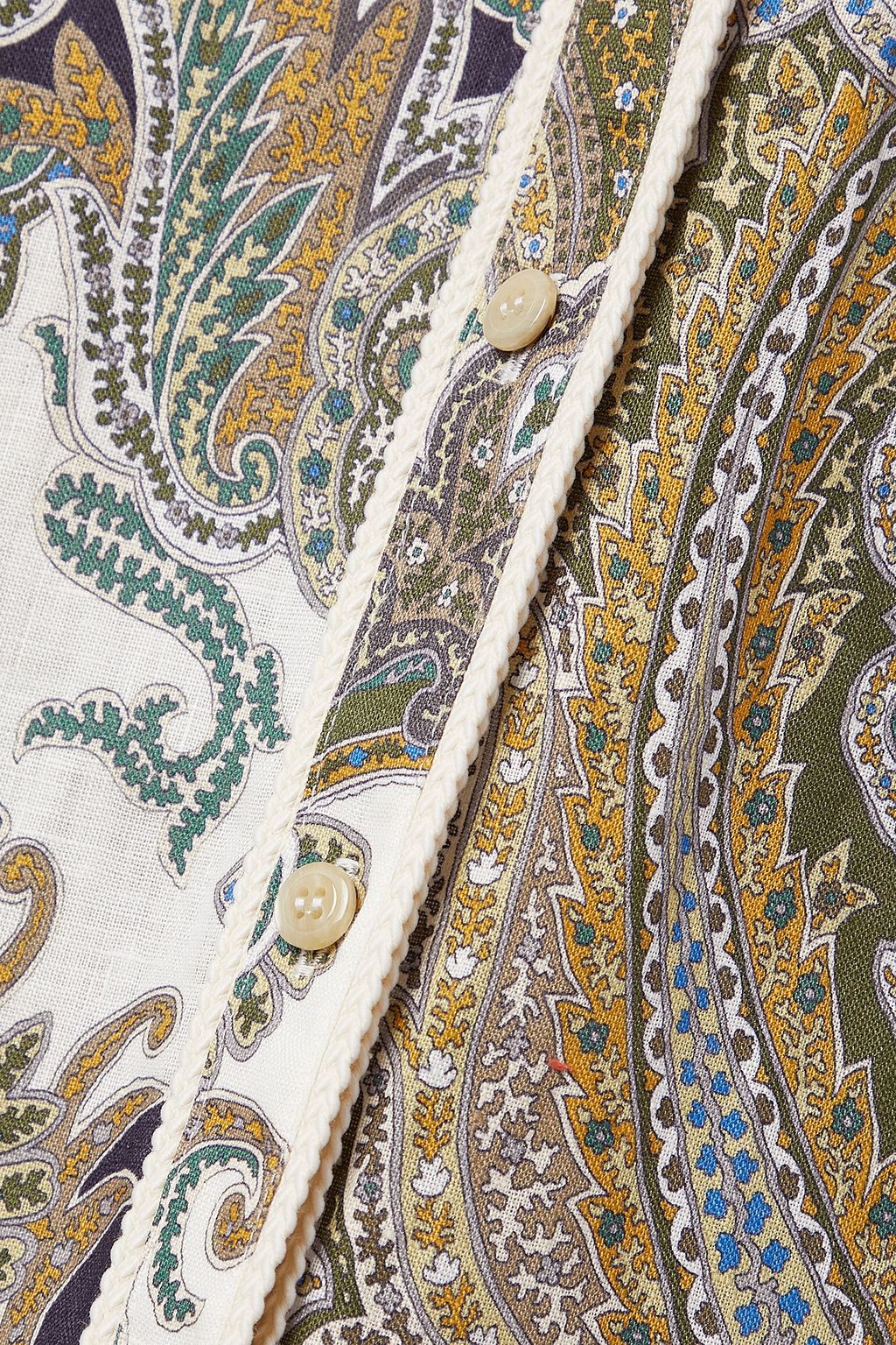 VERONICA BEARD Thorp rope-trimmed paisley-print linen blouse