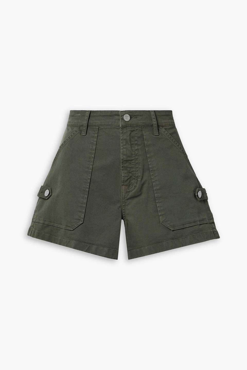 Veronica Beard Lanny Cotton-blend Twill Shorts In Army Green