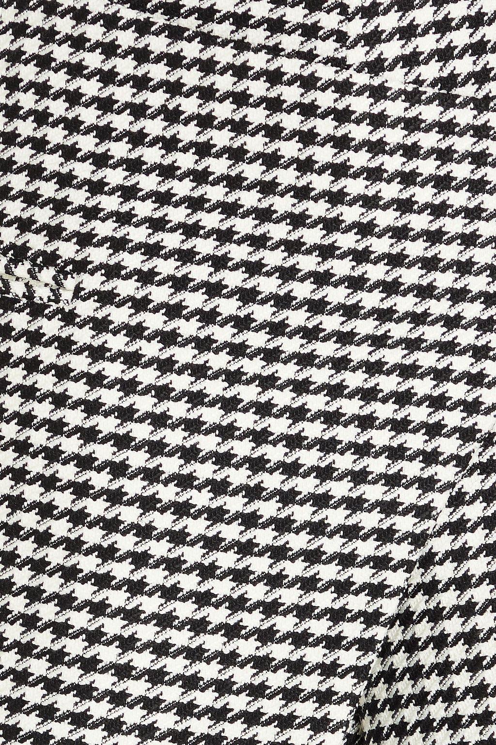 SANDRO Wrap-effect houndstooth tweed shorts