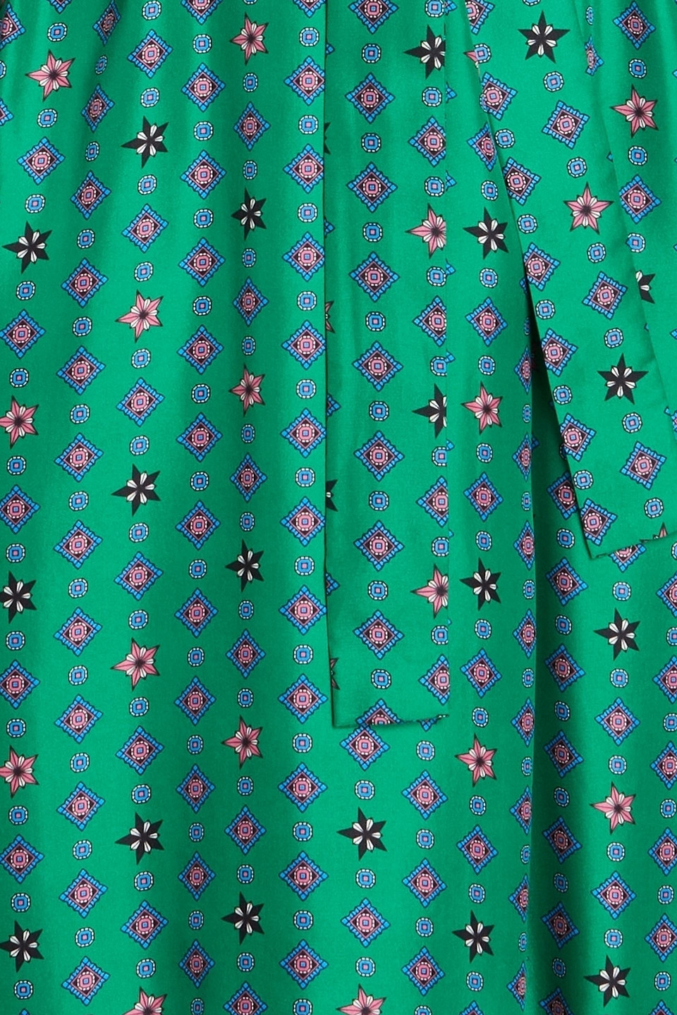 Sandro Midi-wickelkleid Aus Seiden-twill Mit Print In Smaragdgrün