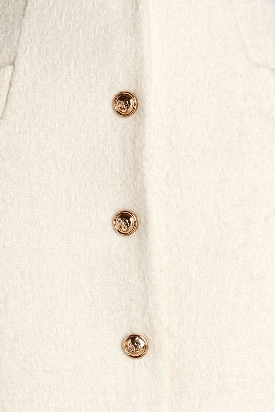 Sandro Button-embellished Brushed Tweed Mini Skirt In White