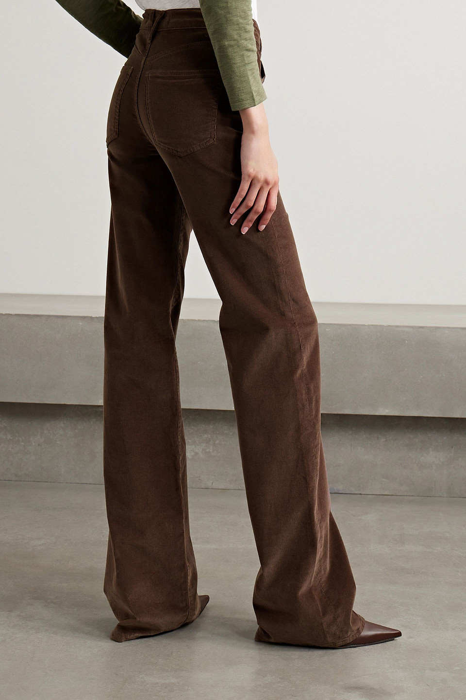 Veronica Beard Crosbie Stretch-cotton Corduroy Straight-leg Pants In Brown