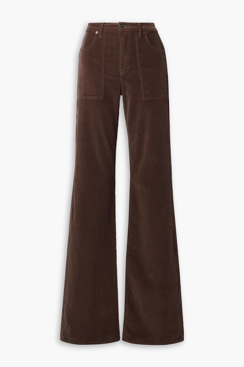 Veronica Beard Crosbie Stretch-cotton Corduroy Straight-leg Pants In Brown