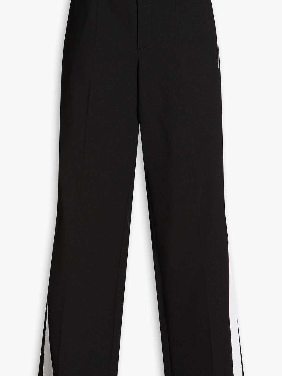 grosgrain-trimmed twill wide-leg pants