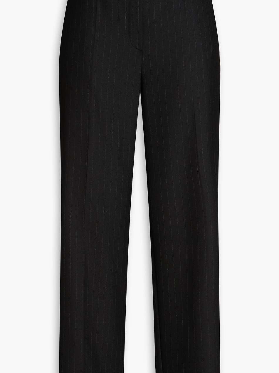 pinstriped twill wide-leg pants