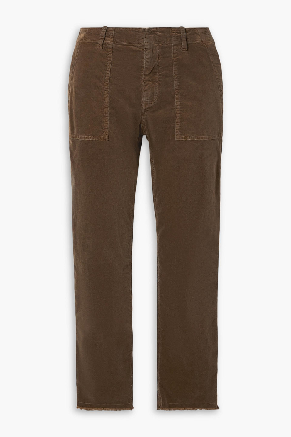 Nili Lotan Jenna Cropped Cotton-blend Corduroy Slim-leg Pants In Chocolate