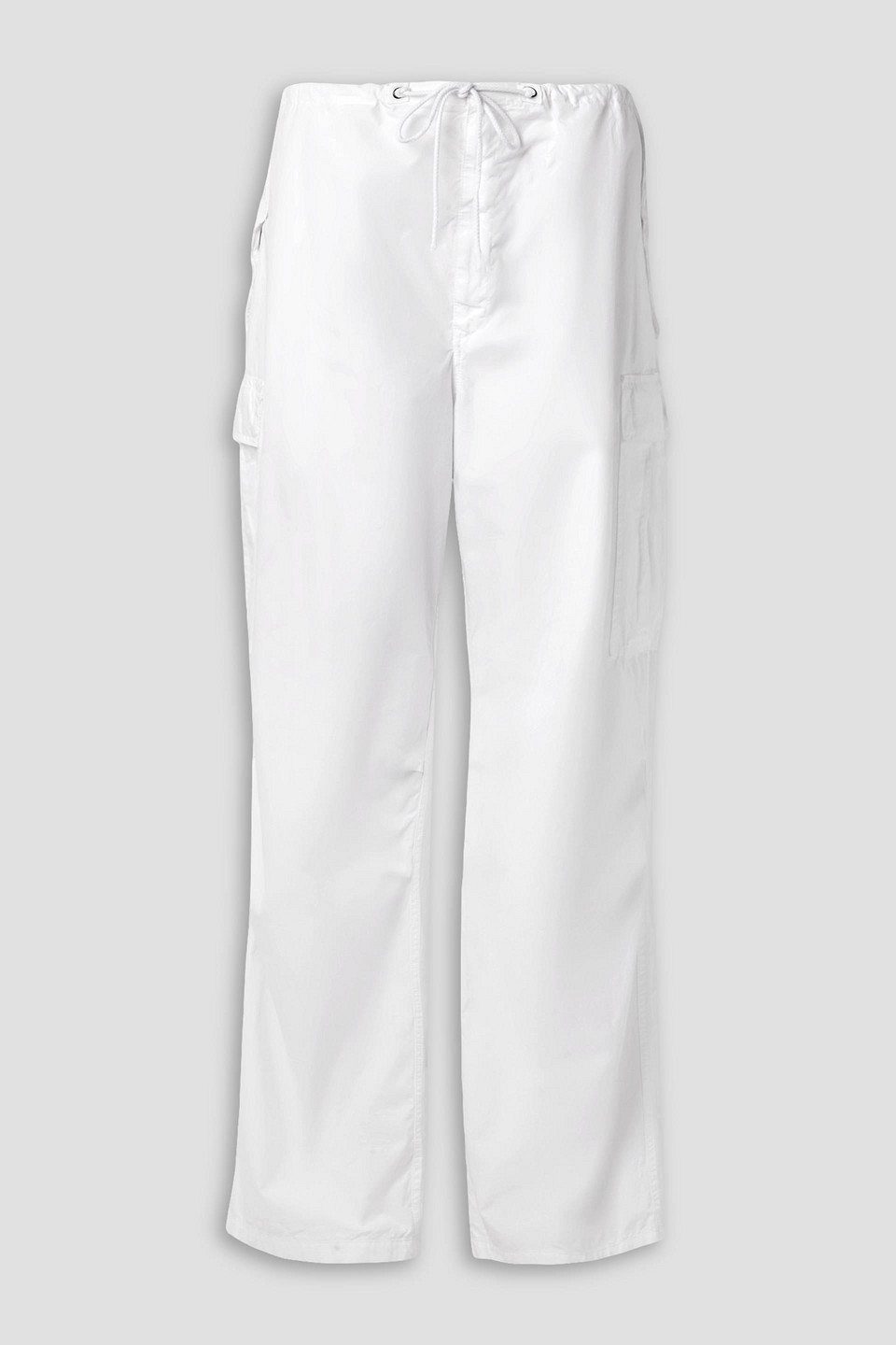 Nili Lotan Lison Cotton-poplin Wide-leg Cargo Trousers In White