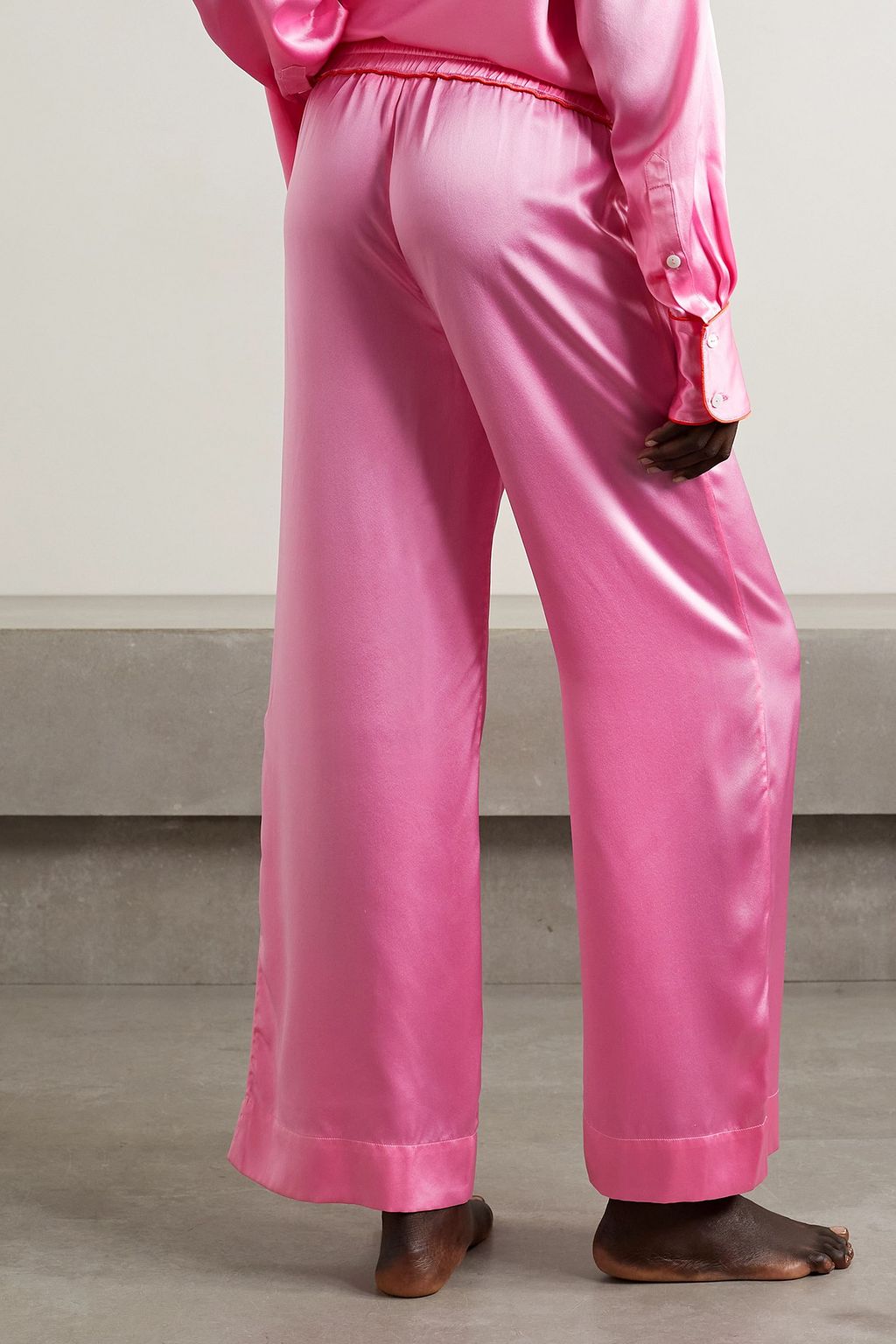 MAISON ESSENTIELE Piped silk-satin pajama pants