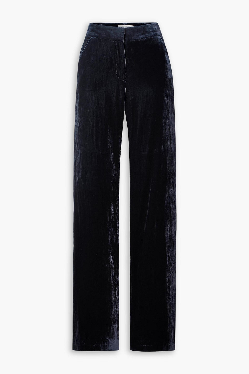 Veronica Beard Lebone Velvet Wide-leg Pants In Navy