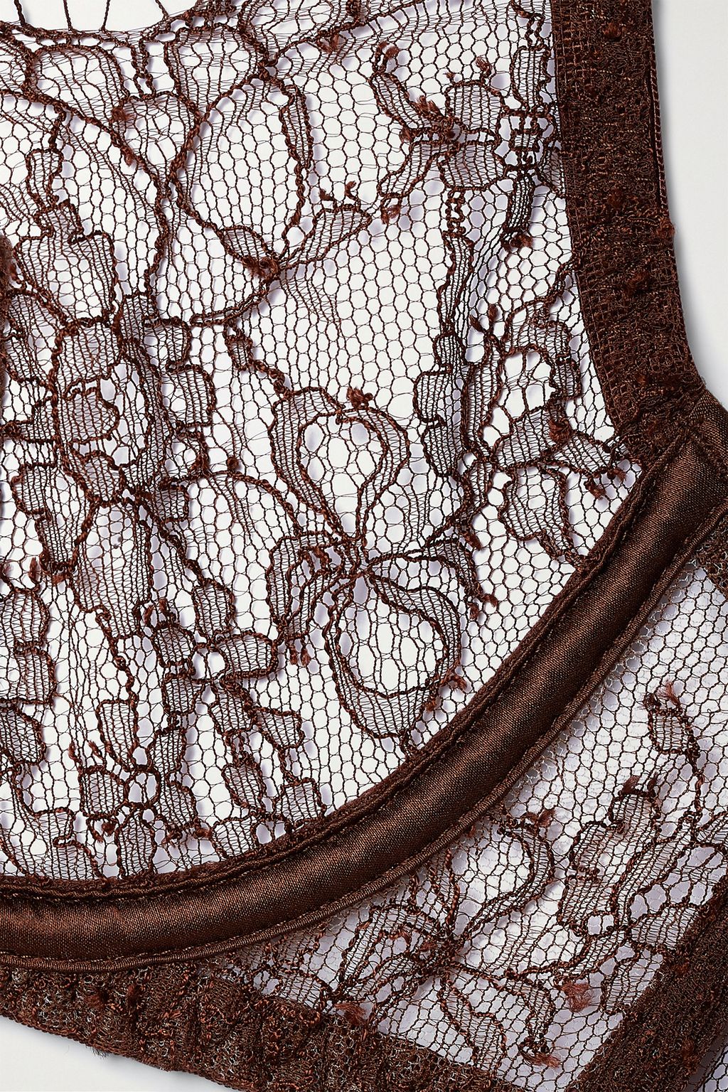 COCO DE MER Mickalene satin-trimmed lace underwired balconette bra