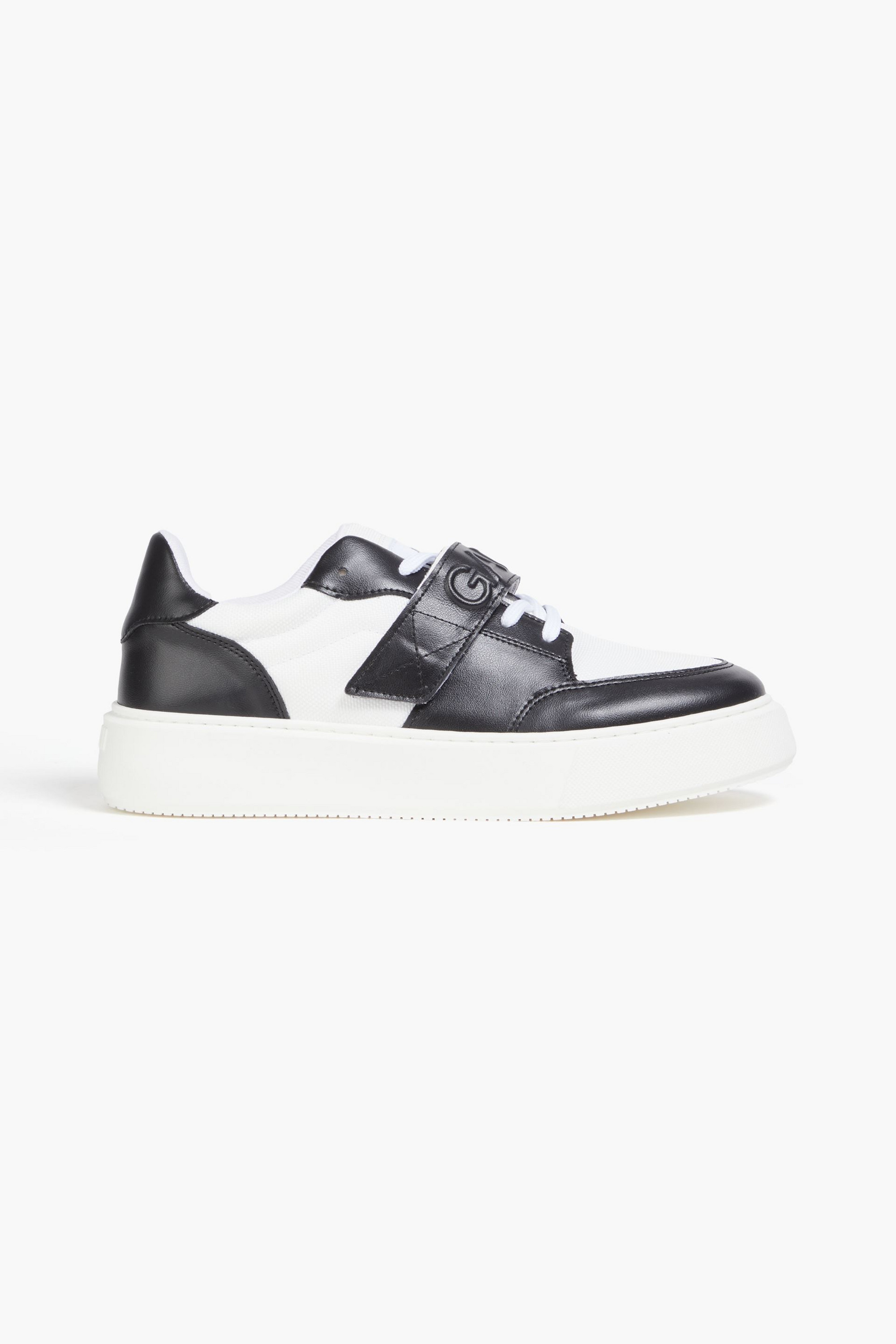 GANNI Faux leather and canvas sneakers