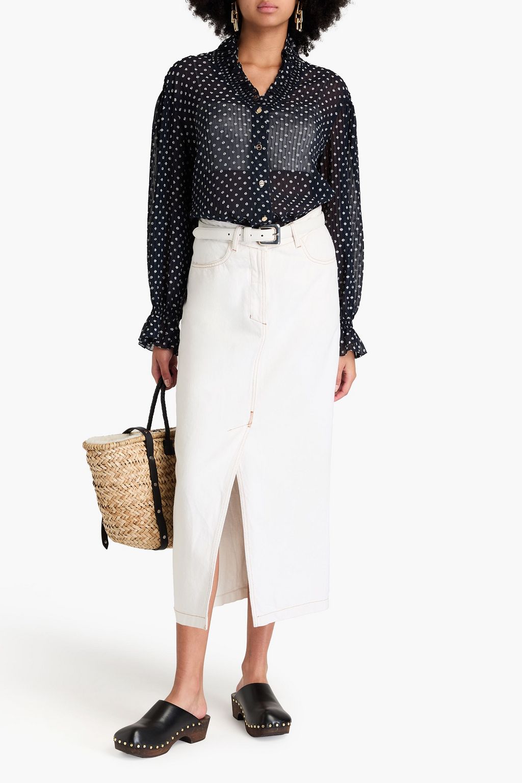 SANDRO Fil coupé georgette blouse