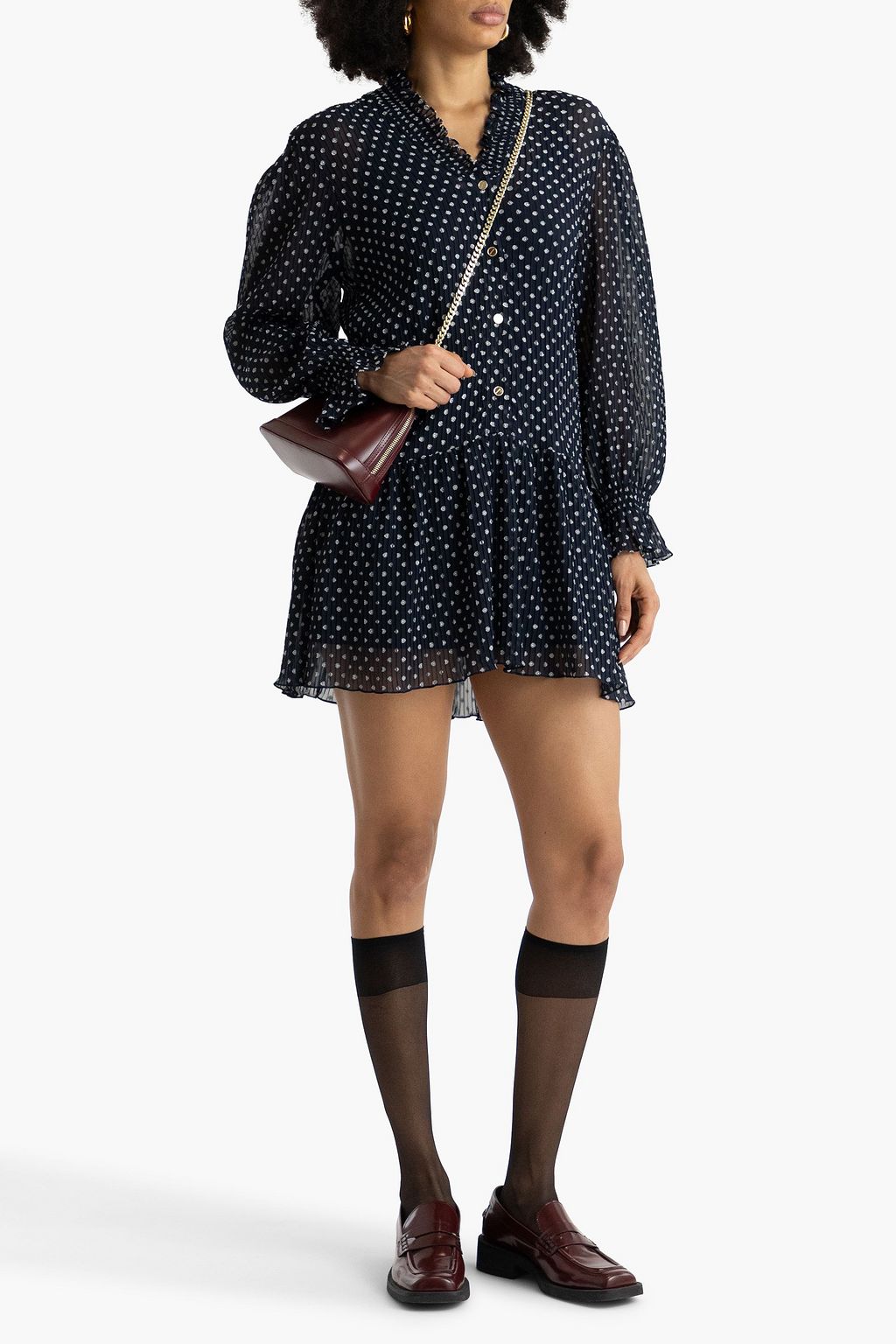 SANDRO Fil coupé georgette mini dress