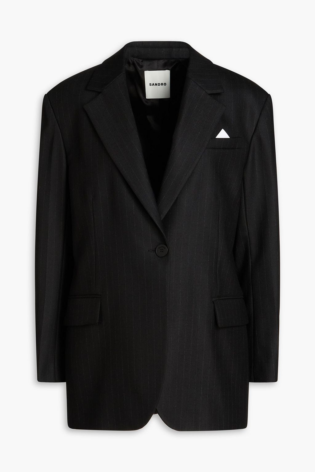 SANDRO Pinstriped twill blazer THE OUTNET