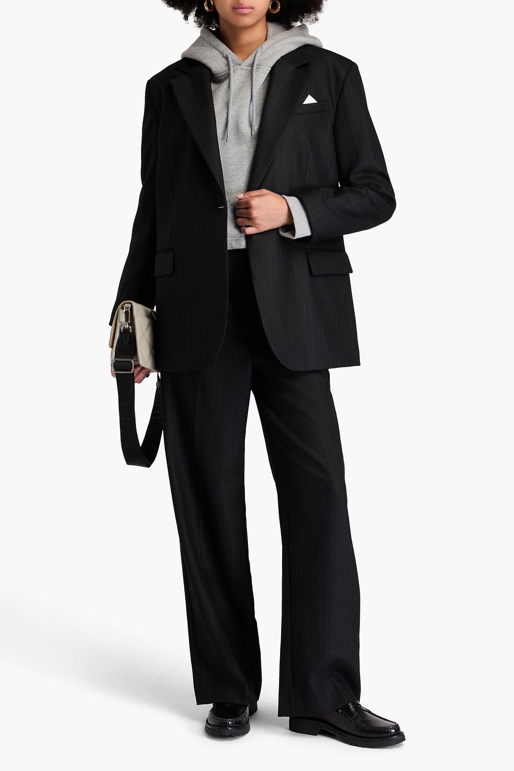 SANDRO Pinstriped twill blazer