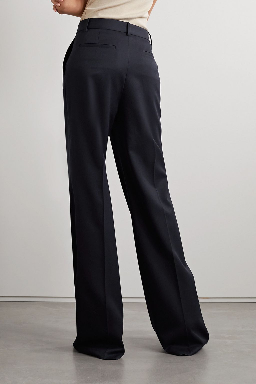 NILI LOTAN Flavie pleated wool-twill wide-leg pants