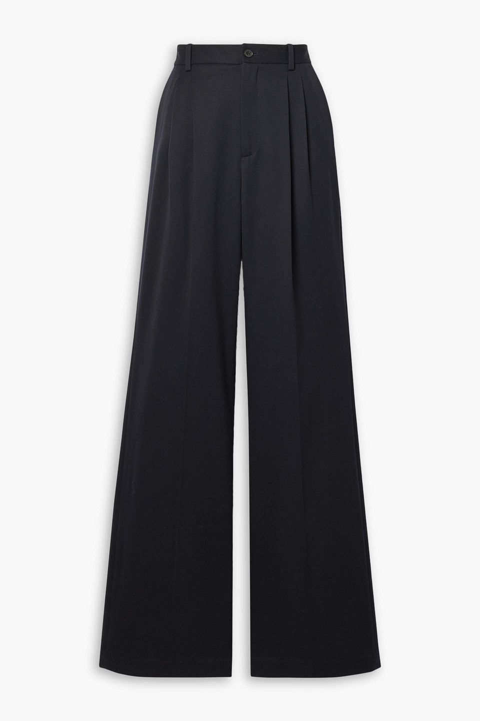 Nili Lotan Flavie Pleated Wool-twill Wide-leg Trousers In Midnight Blue