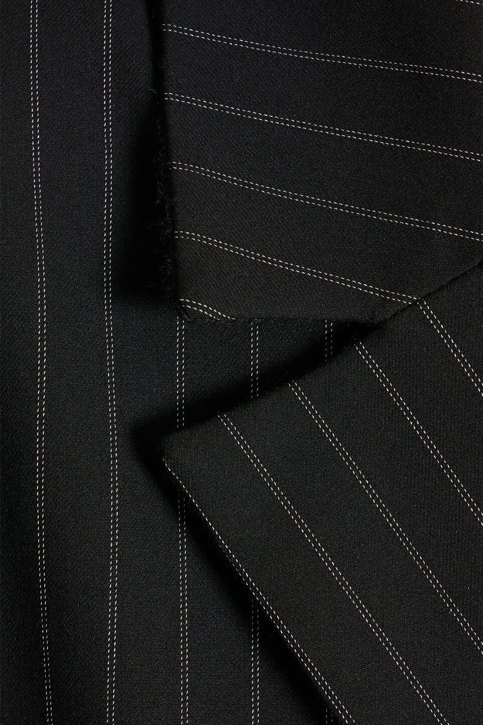 Ganni Oversized Pinstriped Crepe Blazer In Black