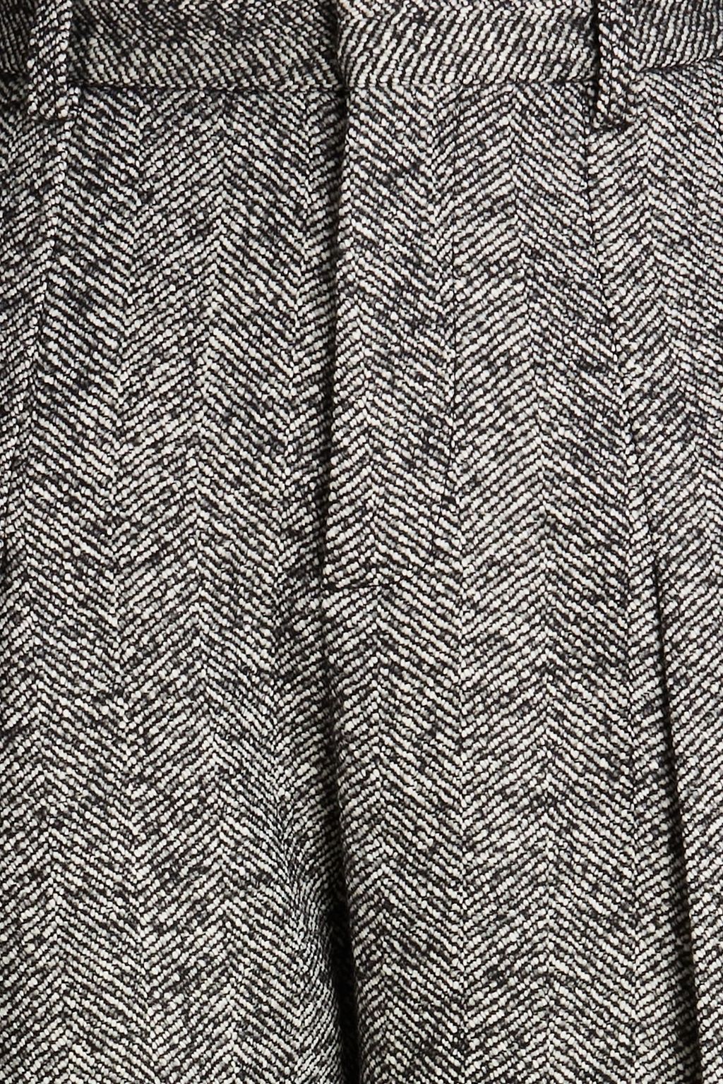VICTORIA BECKHAM Pleated herringbone wool-blend twill tapered pants