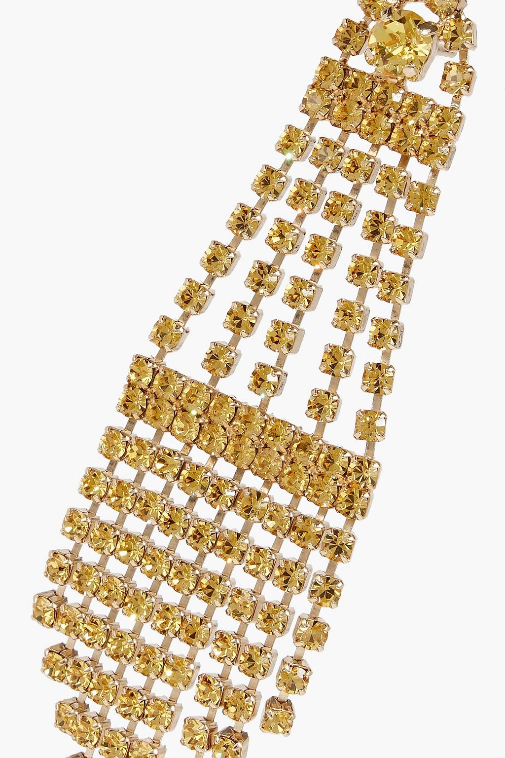 OSCAR DE LA RENTA Fringed gold-tone crystal earrings