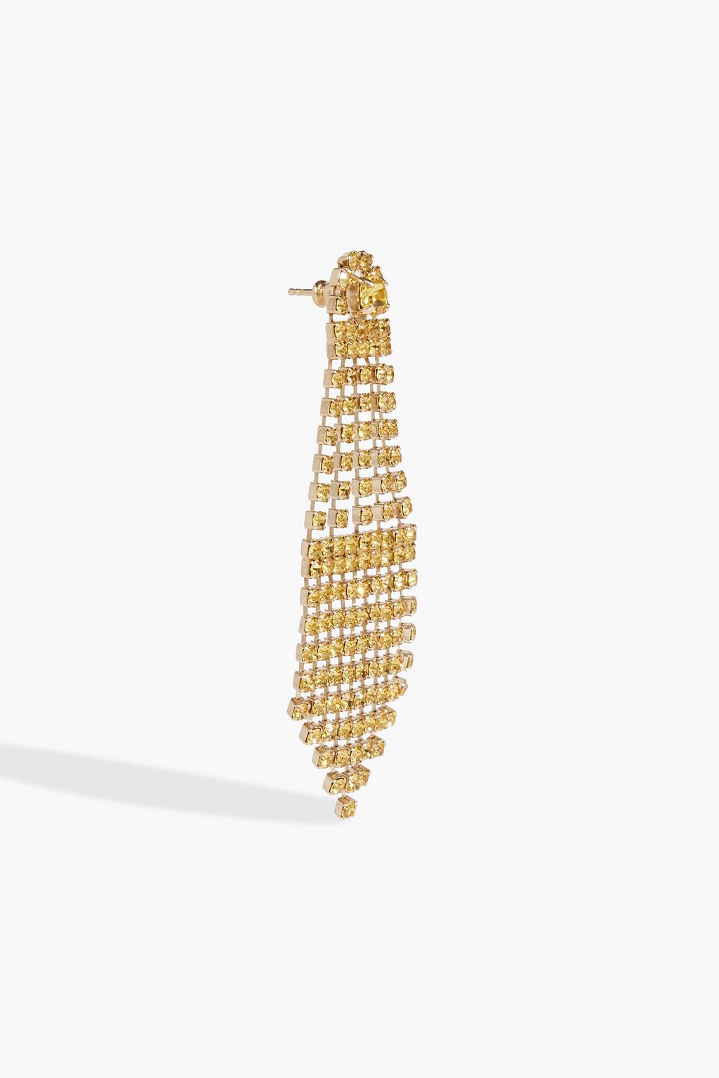 OSCAR DE LA RENTA Fringed gold-tone crystal earrings