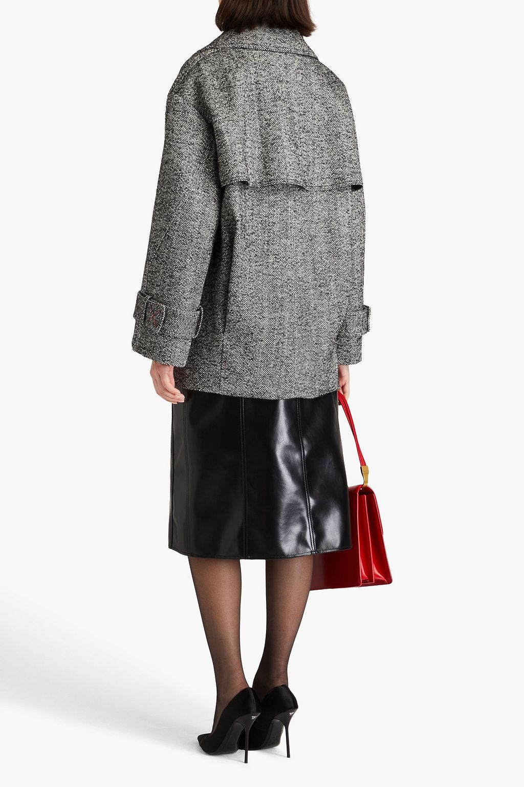 VICTORIA BECKHAM Wool-blend herringbone coat