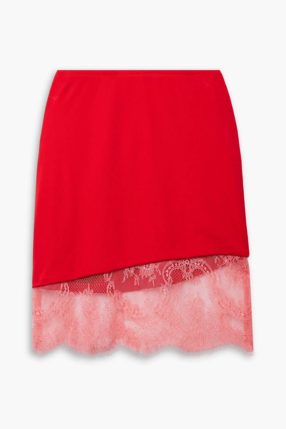 Fleur Du Mal Floral-lace Miniskirt In Red