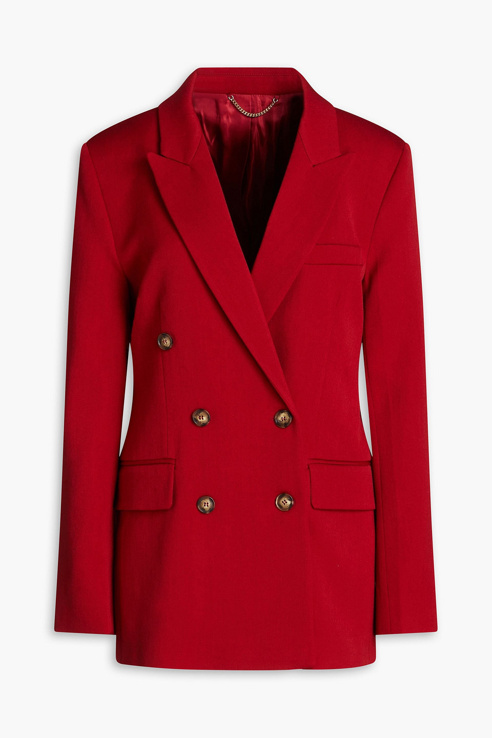 Victoria Beckham Double-breasted Crepe Blazer In Claret