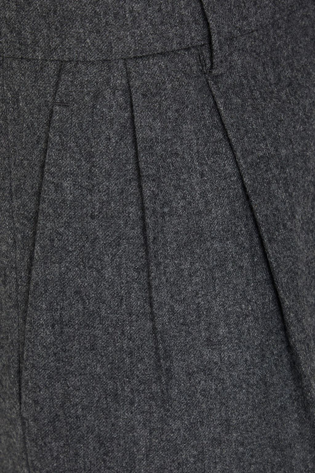 SANDRO Pleated wool-twill wide-leg pants