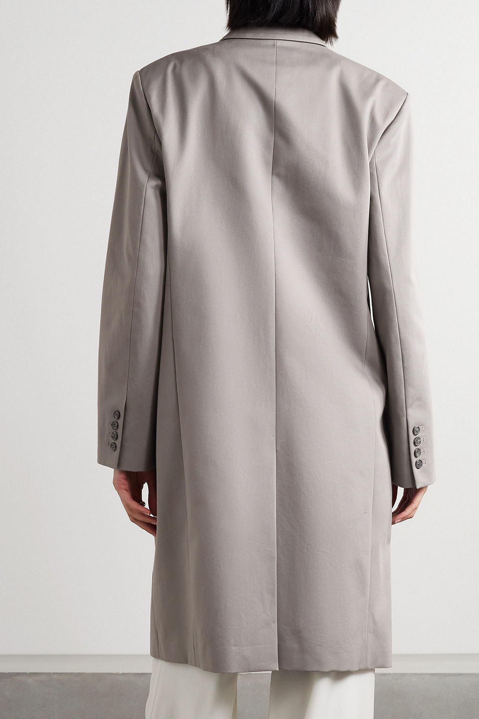 Nili Lotan Glenn Cotton And Linen-blend Twill Coat In Stone