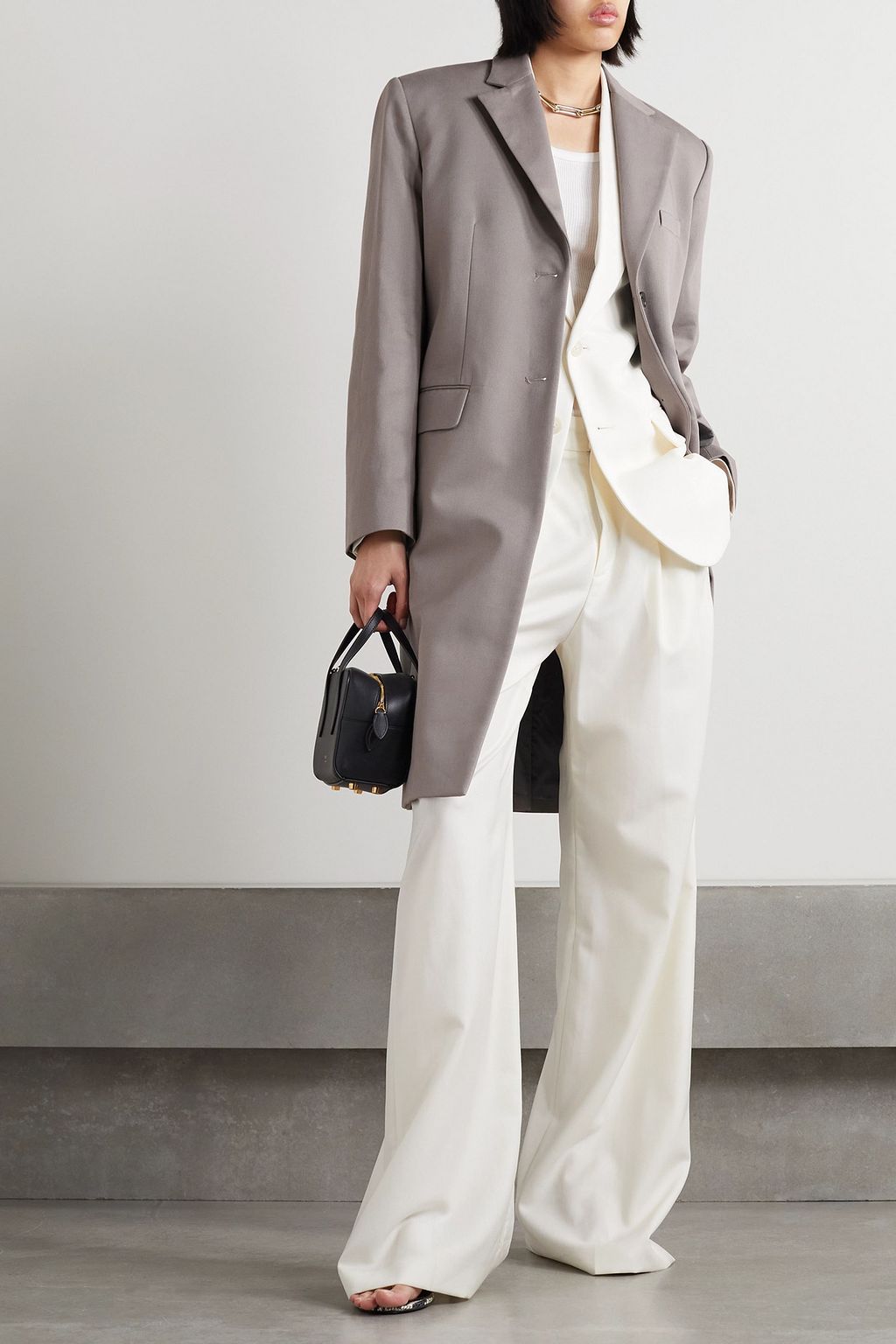 NILI LOTAN Glenn cotton and linen-blend twill coat