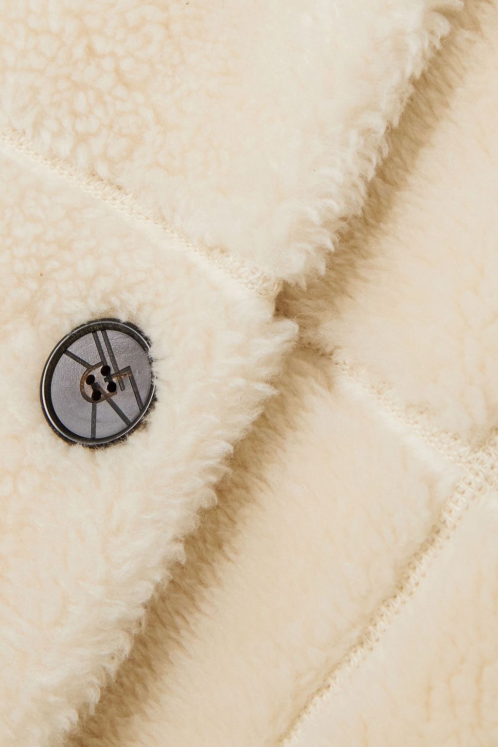 LVIR Double-breasted paneled faux shearling coat
