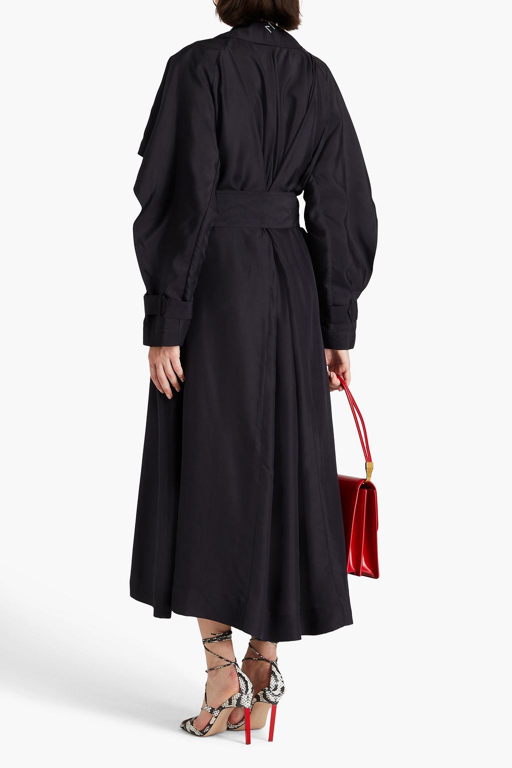 VICTORIA BECKHAM Belted silk-habotai trench coat