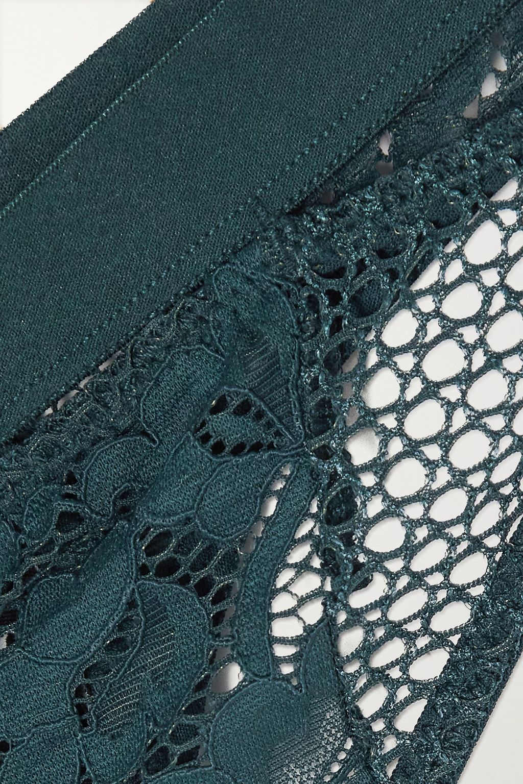 ELSE Petunia stretch-mesh and corded lace thong