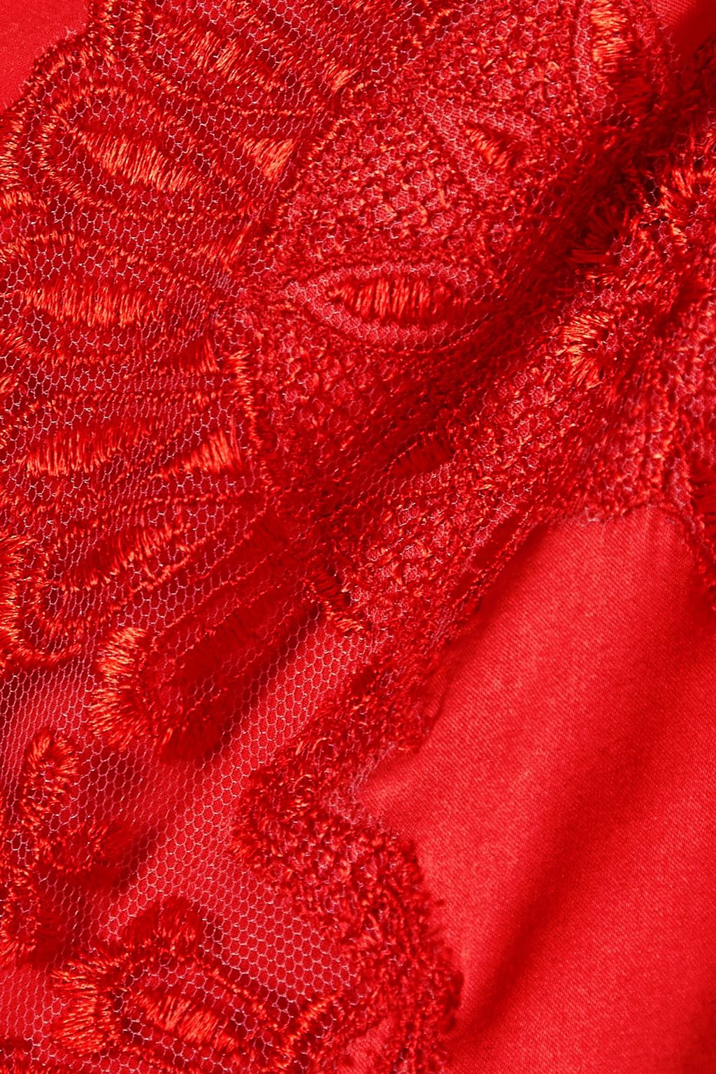 I.D. SARRIERI Lace-trimmed silk-blend satin chemise