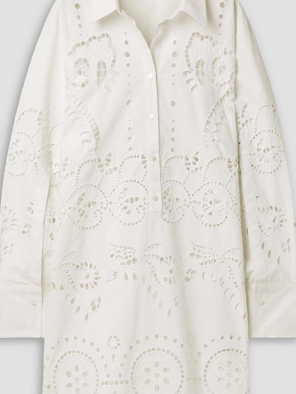 mathilde broderie anglaise cotton-poplin mini shirt dress