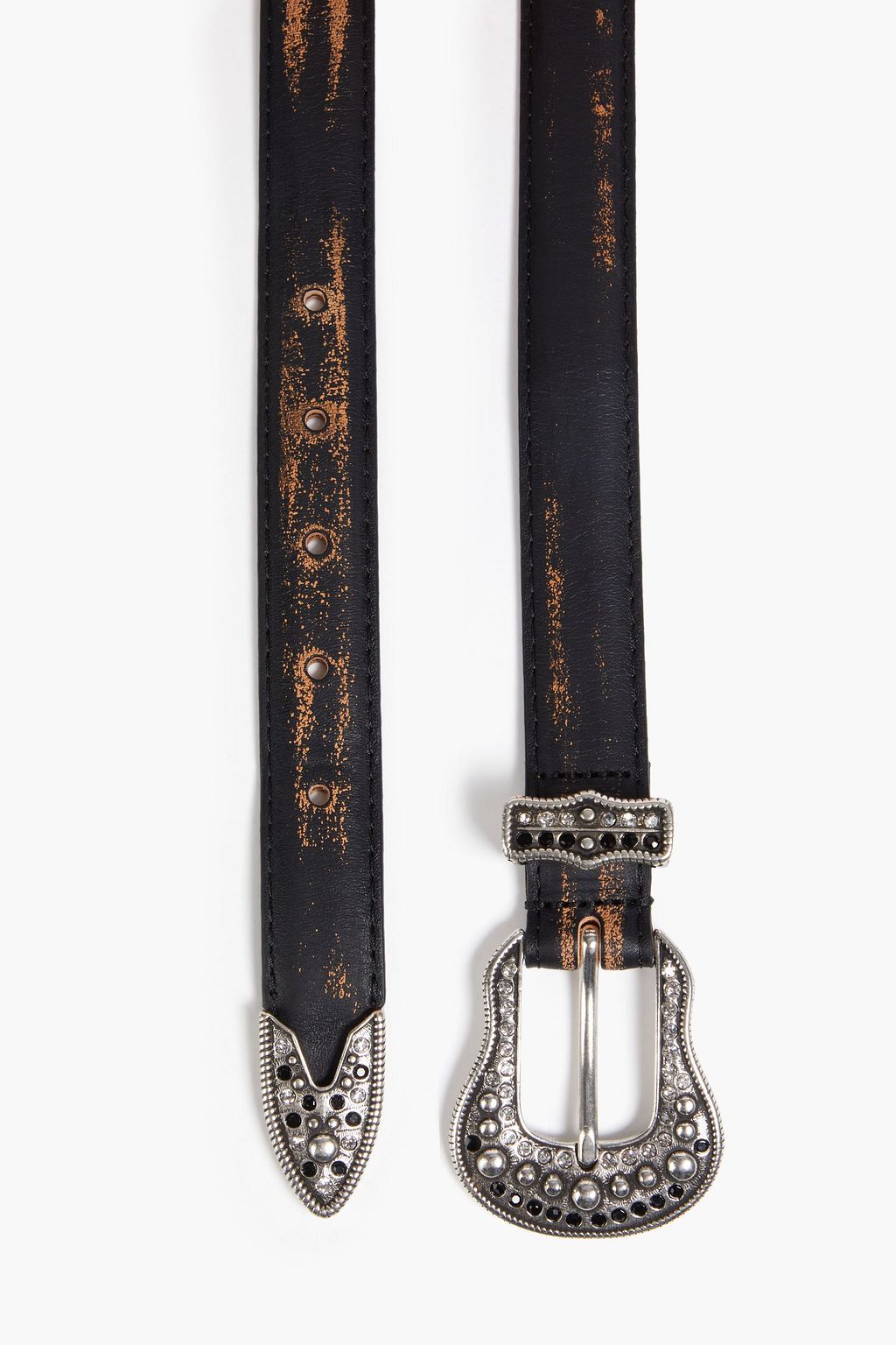 SANDRO Distressed leather belt