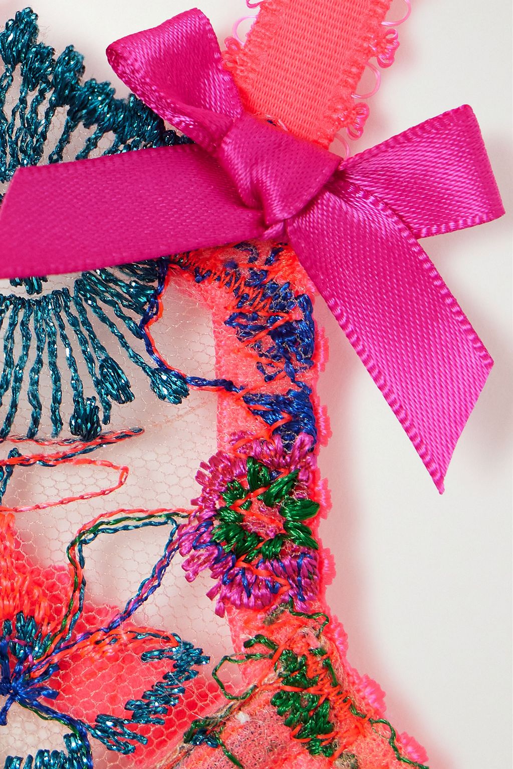 AGENT PROVOCATEUR Zuri satin-trimmed embroidered tulle underwired bra