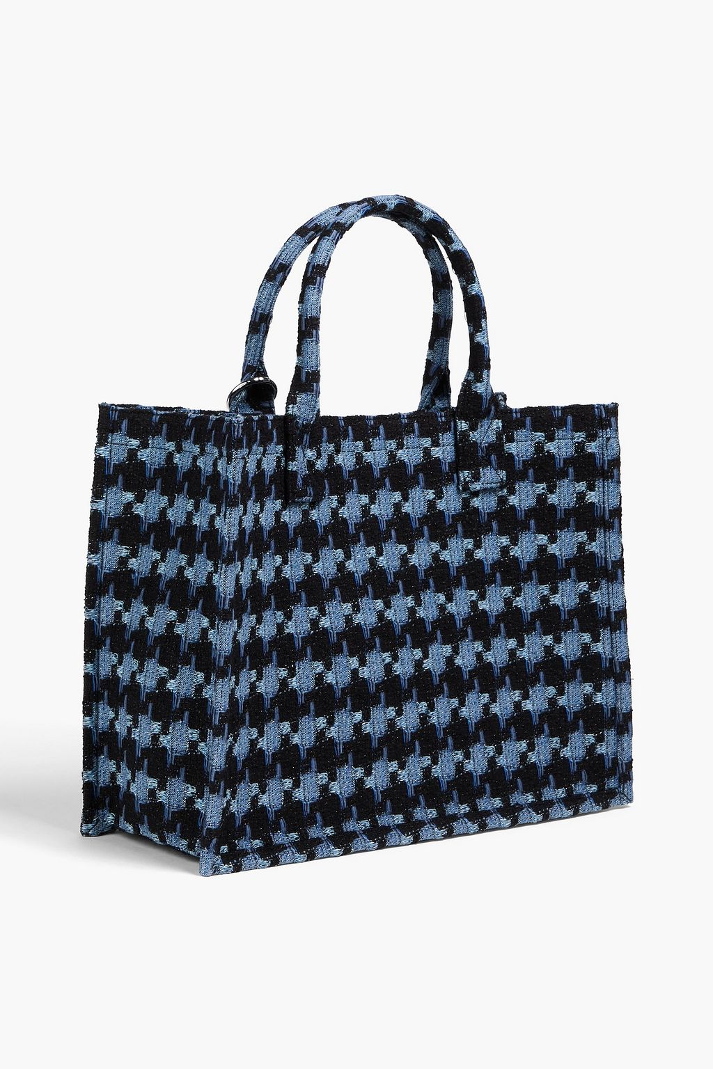 SANDRO Embellished houndstooth tweed tote